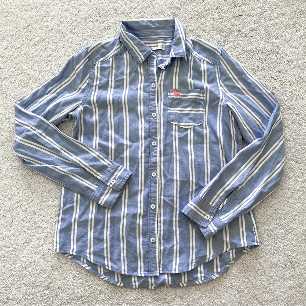 Abercrombie kids striped button down shirt
